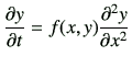 $\displaystyle \del{y}{t} =f(x,y) \dell{y}{x}
$