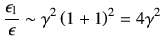 $\displaystyle \frac{\epsilon_1}{\epsilon} \sim \gamma^2 \left(1+1\right)^2 = 4\gamma^2$