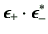 $\displaystyle \bm{\epsilon}_{+}\cdot \bm{\epsilon}_{-}^*$