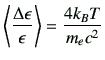 $\displaystyle \left\langle \frac{\Delta \epsilon}{\epsilon} \right\rangle = \frac{4k_B T}{m_e c^2}$