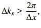 $\displaystyle \Delta k_x \geq \frac{2\pi}{\Delta x},$